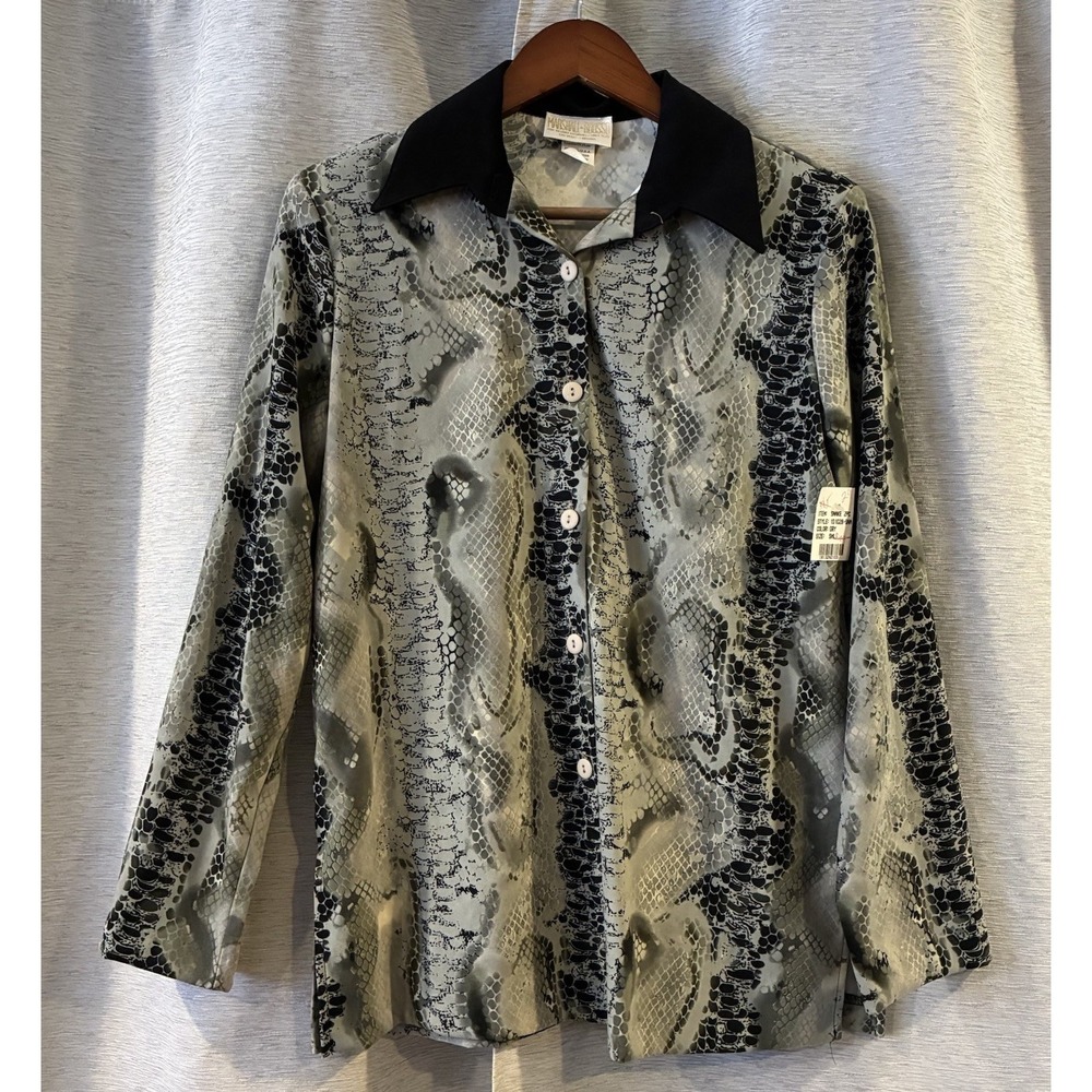 Vintage Marshall Russo‎ Snake Animal Print Button Up Size Small USA Size Small